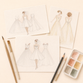 Hand Painted Designer Sketch