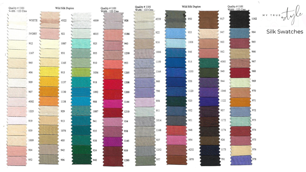 Example Fabric Pack - Silk Dupion Swatches - 40 Shades