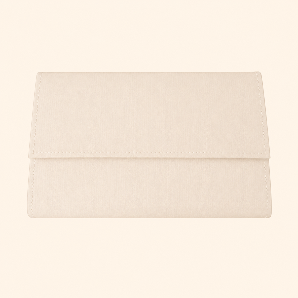Beige clutch bag on a beige background